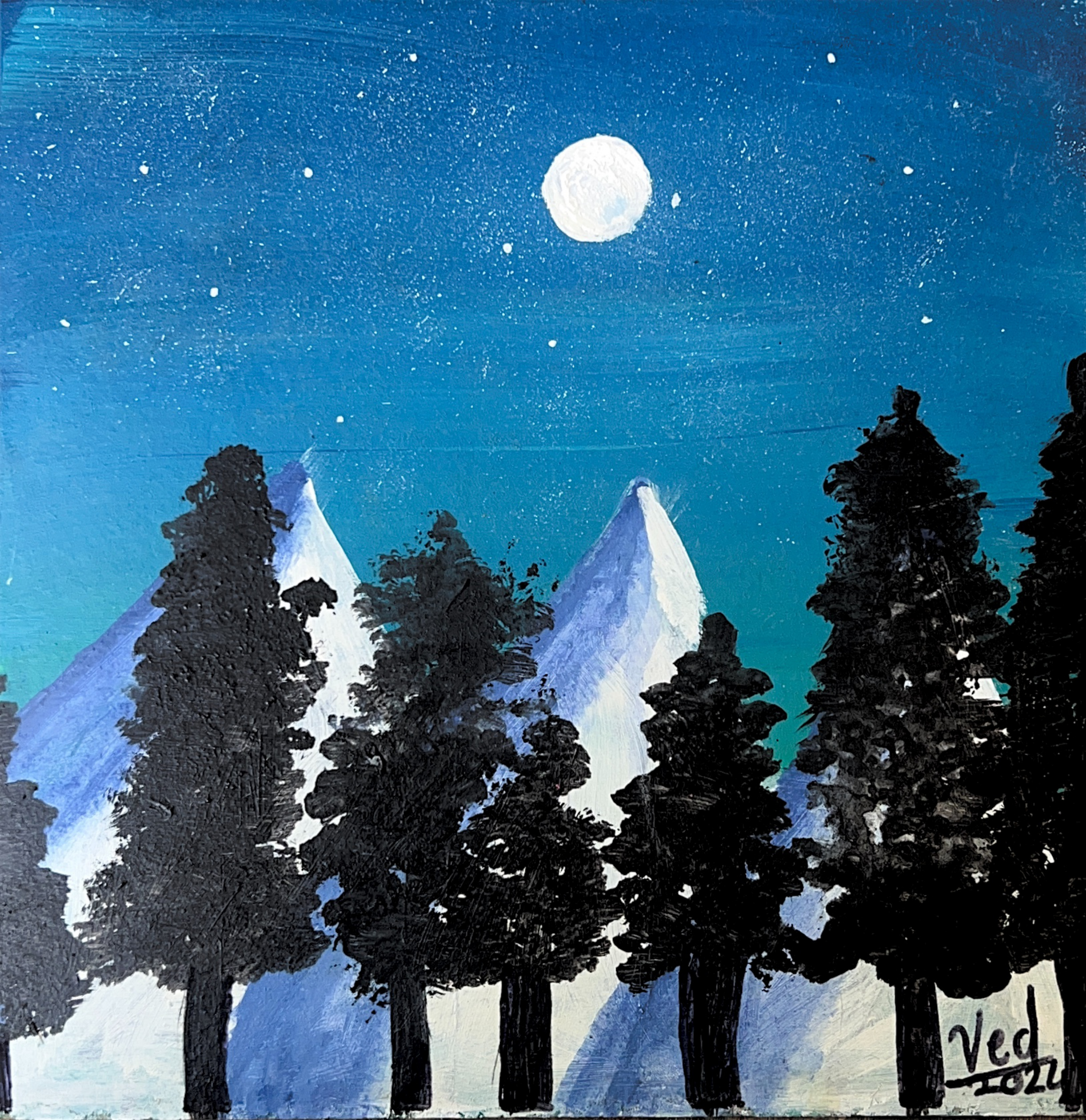Lone Lantern — Acrylic on Canvas by Ved Sumeet Bub