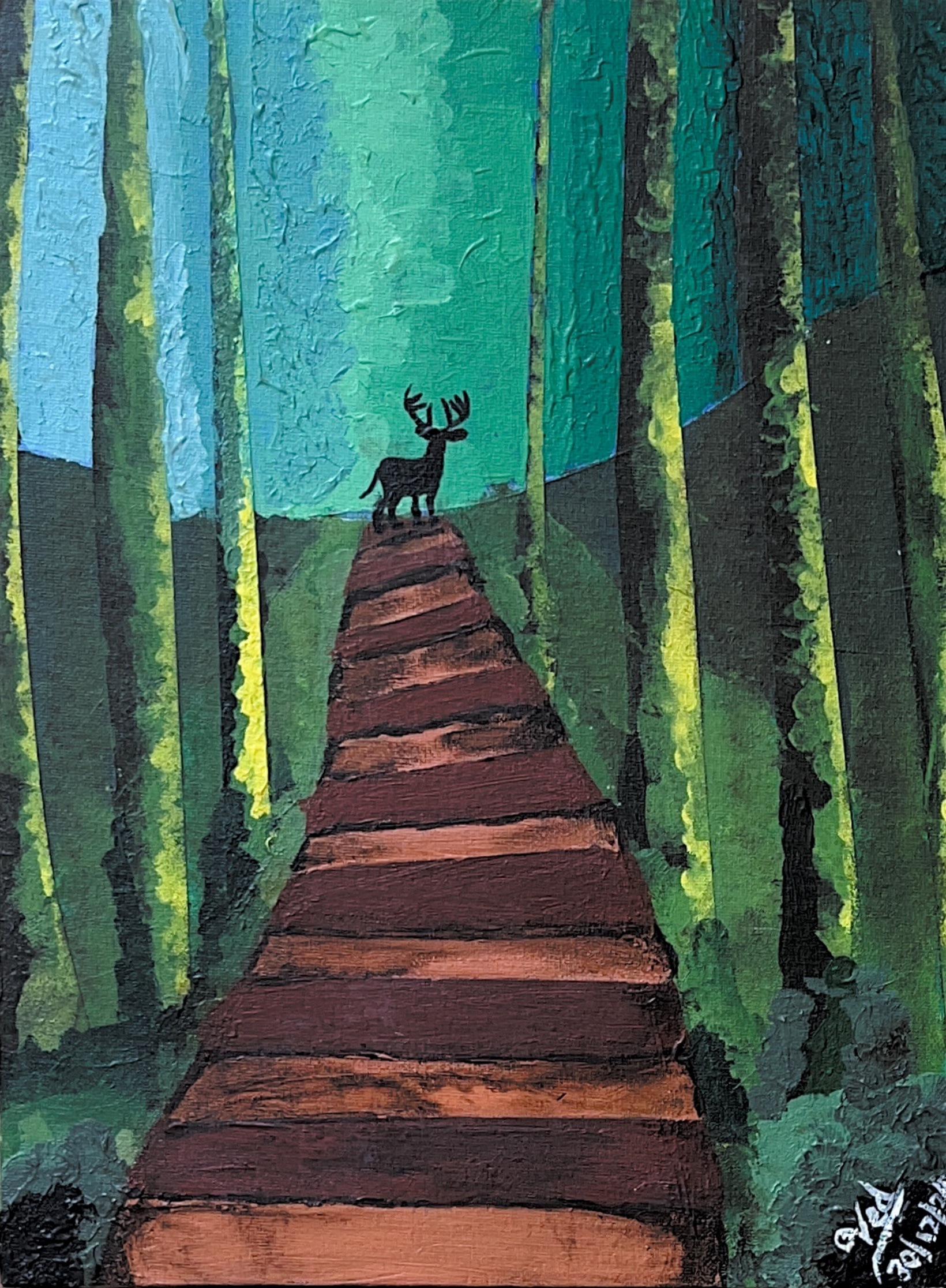 Stillness in Ochre — Acrylic on Canvas by Ved Sumeet Bub